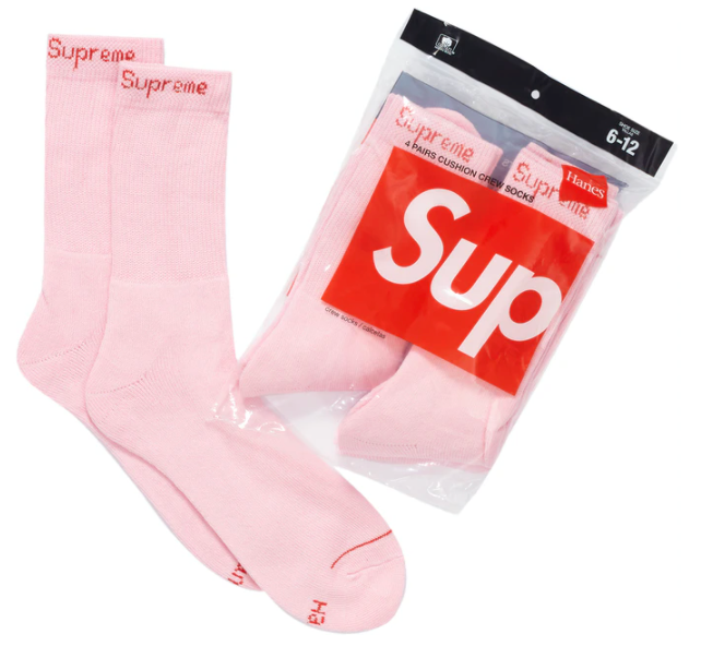 Supreme Hanes Crew Socks (4 Pack) (FW21)